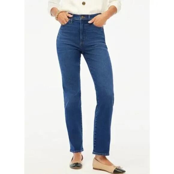 J.Crew Factory Petite Stovepipe Straight Leg Jeans Dark Blue Wash Size 30P - Picture 1 of 6